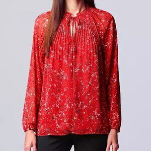 Simply Vera Vera Wang Pleated Women's Long Sleeve Top, Size XXL